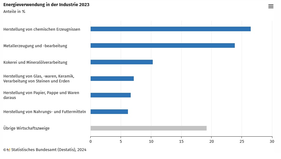 DESTATIS: Energieverwendung in der Industrie 2023 DESTATIS: Energieverwendung in der Industrie 2023
